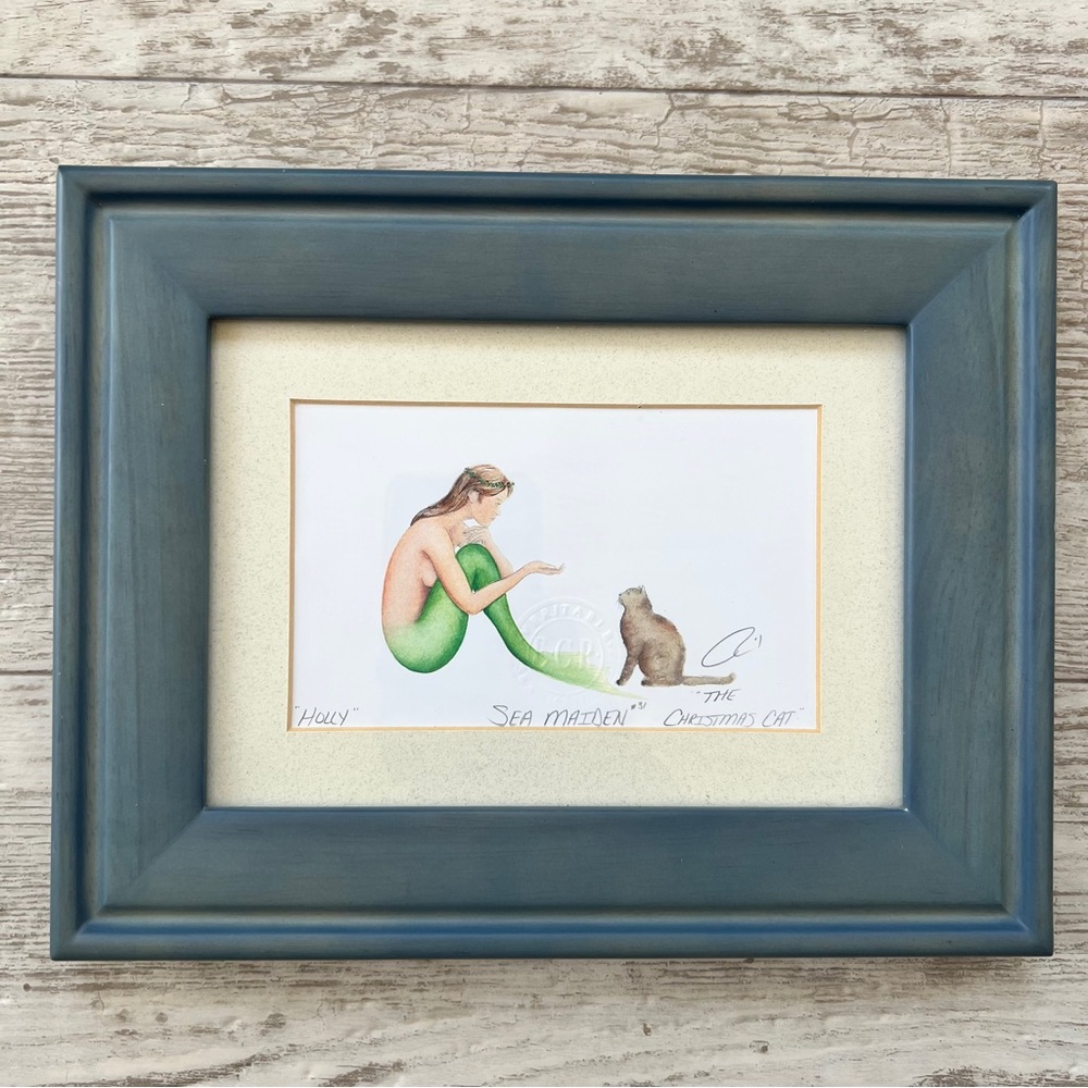 Robert Kline "Holly" Sea
Maiden The Christmas Cat #31
SIGNED Framed Matted Print